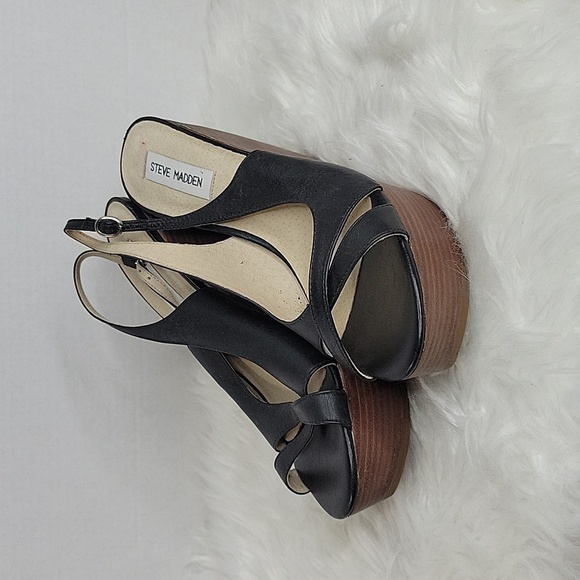 STEVE MADDEN‎ Black Sauna Platform Shoes Size 9 - Picture 5 of 7